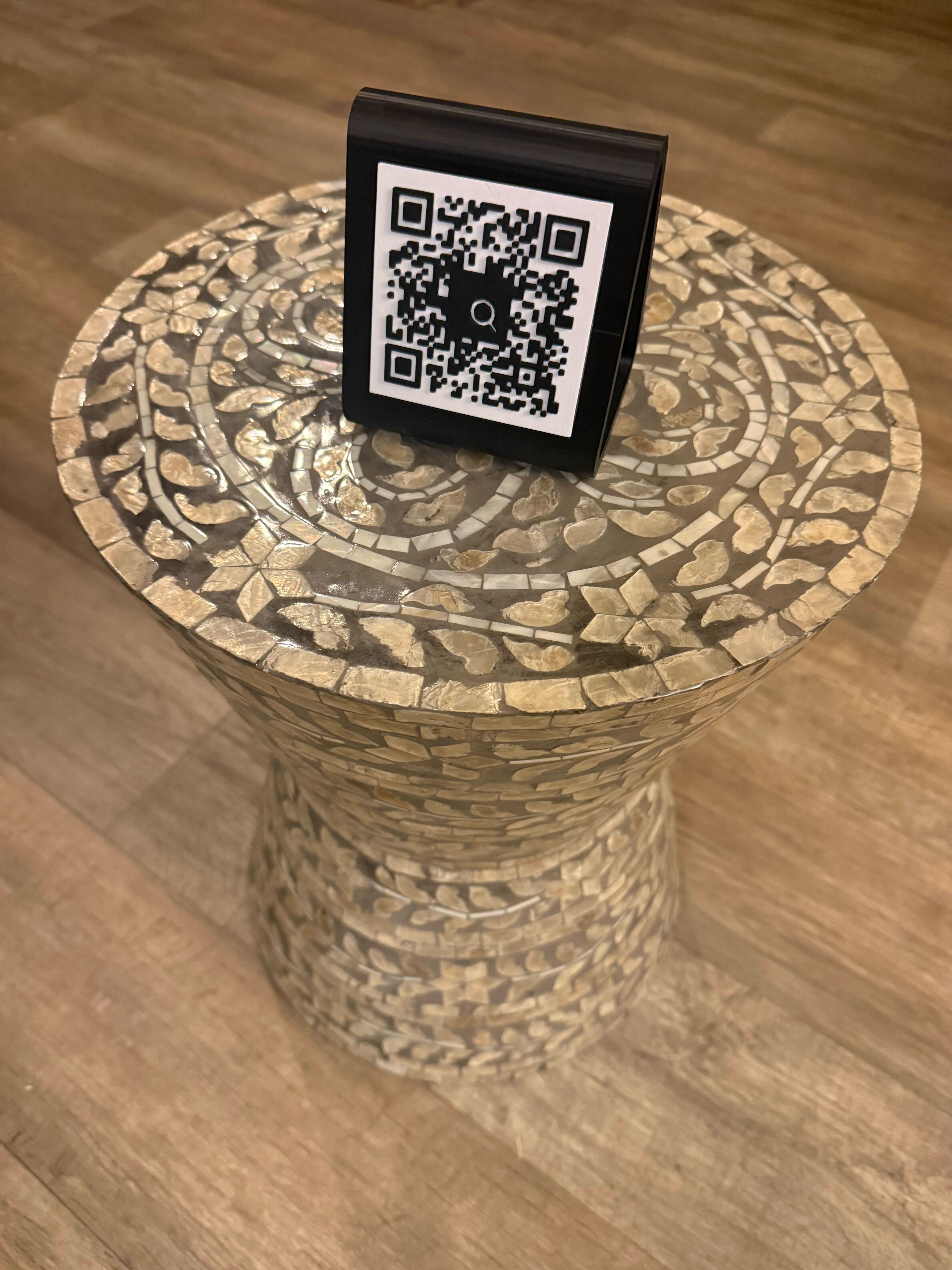 QRCapture tabletop QR stand on a counter